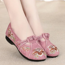 Load image into Gallery viewer, Women Retro High Quality Red Embroidery Ballet Shoes Lady Casual Sweet White Anti Skid Hemp Flat Shoes Zapatos Mujer E6184x
