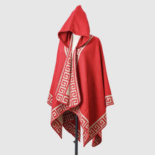 Load image into Gallery viewer, New Fine Ladies' Shawl Scarf with Geometric Pattern Borders Hooded Wrap Shawl Autumn Winter outdoor Travel Stylish Women
