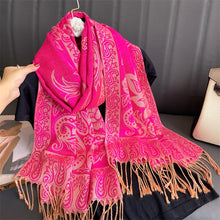 Load image into Gallery viewer, Luxury Brand Autumn Cashmere Pashmina Shawl Lady Wrap Warm Winter Scarves Design Print Female Foulard Cotton Stoles Scarf 2023
