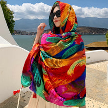 Load image into Gallery viewer, Fashion Women Beach Scarf Bohemia Flower Summer Hijab Shawls and Wraps Female Foulard Echarpe Designer Pashmina Bandana 2023
