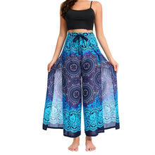 Load image into Gallery viewer, Women's Boho Palazzo Pants Wide Leg Yoga Wrap Tie Up Waistband Beach Cover Up Trousers Rayon Soft Breathable Loose Pants
