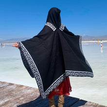 Load image into Gallery viewer, New Fine Ladies' Shawl Scarf with Geometric Pattern Borders Hooded Wrap Shawl Autumn Winter outdoor Travel Stylish Women
