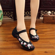 Load image into Gallery viewer, Women Retro High Quality Red Embroidery Ballet Shoes Lady Casual Sweet White Anti Skid Hemp Flat Shoes Zapatos Mujer E6184x
