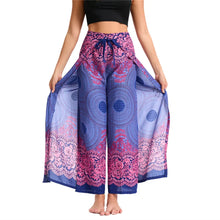 Load image into Gallery viewer, Women's Boho Palazzo Pants Wide Leg Yoga Wrap Tie Up Waistband Beach Cover Up Trousers Rayon Soft Breathable Loose Pants
