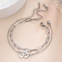 Load image into Gallery viewer, Dawapara Om Ohm Aum Charm Spiritual Pendant Stainless Steel Bracelet Yoga Jewelry Meditation Buddhist Spiritual Amulet
