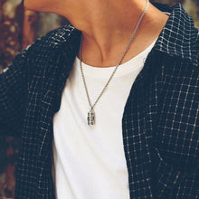 Load image into Gallery viewer, Silver Six Character True Word Pendant Can Open The Gawu Box Necklace for Men and Women Chinese Style Jewelry Rotatable
