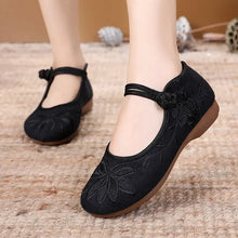 Load image into Gallery viewer, Sapatos Femininas Women Fashion Sweet Light Weight Embroidery Buckle Strap Flat Shoes Lady Casual Dance Shoes Ga296

