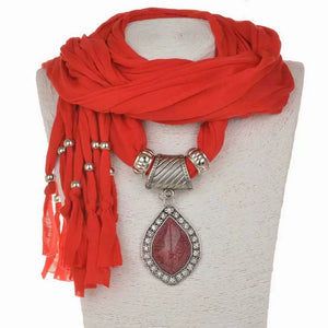 Alloy Jewelry Scarf, Pendant Scarf, Polyester Sweat Cloth 180x40 Women's Autumn and Winter Scarf