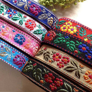 Ethnic Wind Multicolor Cotton Embroidery Flower Lace Accessories Ribbon Curtain Clothing Fabric Hand-made Decorative Materials