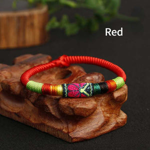 New Featured Handwoven Bracelet with Ethnic Style Embroidery Colorful Thread Bracelet for Men and Women