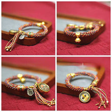 Load image into Gallery viewer, Tibetan Zajilam Small Tangka Bracelet with Regong Hand-painted Tibetan Style Handwoven Gawu
