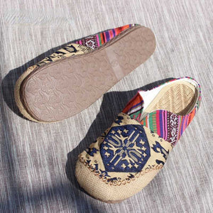 Lazy Shoes, Handmade Shoes, Cloth Shoes, Ethnic Style Beef Tendon Bottom Couple Style Linen Women's Slippers