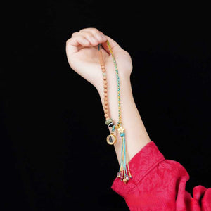 New Old Sandalwood Hand Chain Hand Woven Jade Hand Rope Female Tibetan Gawu Box Thangka Bracelet