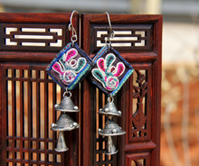 Load image into Gallery viewer, Handmade Embroidered Old Silver Retro National Style Earrings

