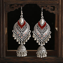 Load image into Gallery viewer, Retro Exotic Drops of Love Nepal Birdcage Bell Pendant Earrings
