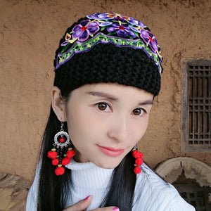 Ethnic style embroidered hat, fashionable and versatile, leisure trend, special women's knitting hat