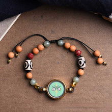 Load image into Gallery viewer, Tibetan Zakiram Thangka Pendant Hand-painted Thangka Five-way God of Wealth, Eye-catching and Multi-treasure Bracelets for Men and Women.
