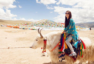 Tibet Nepal Sun Flower Thick Imitation Cashmere Shawl Scarf Cloak