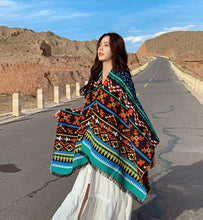 Load image into Gallery viewer, Nepal Tibet ethnic wind cloak, female hooded cloak coat scarf
