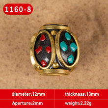 Load image into Gallery viewer, 1Pc 15 Styles Retro Nepal Beads Handmade Red Coral Tibetan Bead Antique Golden For Jewelry Components Making DIY Bracelets

