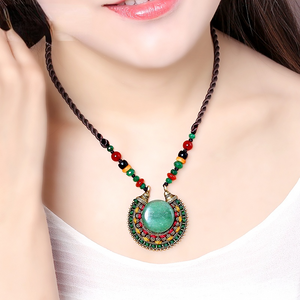 Retro Original National Style Short Necklace Classical Clavicle Chain Handmade Jewelry Women's Jewelry Accessories Summer