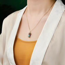 Load image into Gallery viewer, s925 silver six word truth enamel color necklace bottle Gawu box pendant
