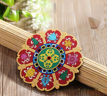 Load image into Gallery viewer, Tibetan Tea Ceremony Home Decoration Ornaments Eight Auspicious Lotus Flower Cup Mats Dining Table Anti Scald Mats
