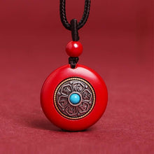 Load image into Gallery viewer, Vermilion Pendant Women&#39;s Safety Buckle Six-syllable mantra Pendant Necklace
