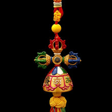 Load image into Gallery viewer, Tibetan Ping&#39;an  hung with Tantric Ten Phases Free Spinning Drum, Vajra pestle Car Pendant Room Decor Pendant
