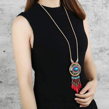 Load image into Gallery viewer, Hand-woven Folk Style Tibet Spike Long Necklace - hiblings

