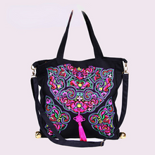 Load image into Gallery viewer, National Embroidery  Portable Shoulder Bag Slung Female Bag Canvas Fashion Casual Bag
