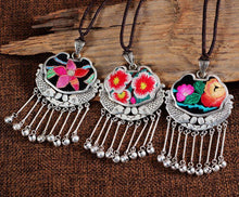 Load image into Gallery viewer, Embroidery Necklace Sweater Chain Retro Pendant
