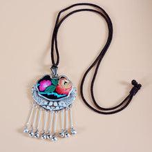 Load image into Gallery viewer, Embroidery Necklace Sweater Chain Retro Pendant
