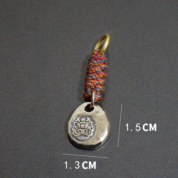 Small pendant sterling S925 silver accessories Tibetan Vajra Corpse Tuolin Master Wakes up the Lion Hand carry Vajra pestle Ah Dun