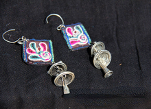 Load image into Gallery viewer, Handmade Embroidered Old Silver Retro National Style Earrings
