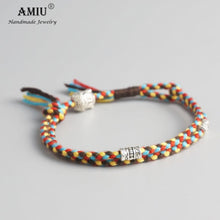 Load image into Gallery viewer, Tibetan Buddhist Lucky Woven Amulet Tibet Cord Bracelets &amp; Bangles For Women Men Handmade Rope Buddha Anklet Bracelet
