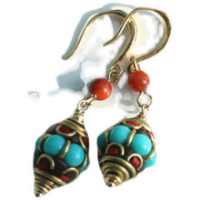 Load image into Gallery viewer, New Nepal exotic earrings jewelry ethnic online celebrity temperament contrast earrings
