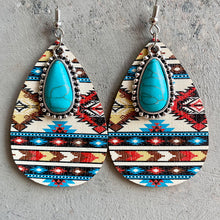 Load image into Gallery viewer, Women&#39;s Earrings Turquoise Pendant Retro Ethnic Fashion Earrings Bohemia style earrings
