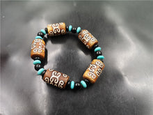 Load image into Gallery viewer, New Tibetan Retro Pattern Beads Agate Barrel Beads Bracelet Tibetan Old Agate Bracelets
