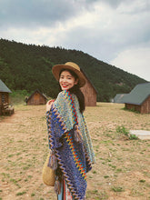 Load image into Gallery viewer, Ethnic style Tibetan wear cape coat shawl Lhasa scarf women wear grassland cloak outside
