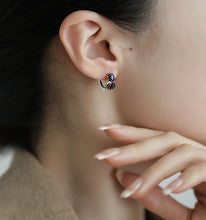 Load image into Gallery viewer, Enamel S925 Sterling Silver Blue Koi Fish Earrings Ladies Design Sense Temperament Retro National Style Earrings
