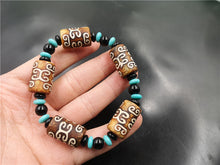 Load image into Gallery viewer, New Tibetan Retro Pattern Beads Agate Barrel Beads Bracelet Tibetan Old Agate Bracelets
