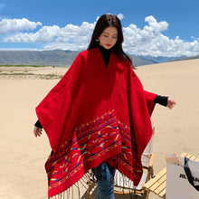 Load image into Gallery viewer, Ethnic Tibetan shawl cloak Warm Scarf
