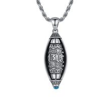Load image into Gallery viewer, S925 Sterling Silver Lucky Transfer Six Words Turquoise Nine Eyes Beads Pendant Necklace
