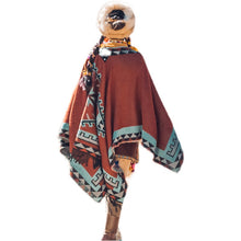 Load image into Gallery viewer, Super Thick National Style Bohemia Tibetan Brick Red Shawl Scarf
