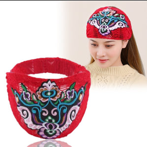 Women's fashion trends in hairband ethnic headdress embroidered hair accessories