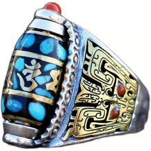Load image into Gallery viewer, Tibetan men&#39;s and women&#39;s pattern six word truth retro finger ring
