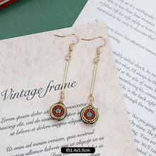 Load image into Gallery viewer, Original niche Nepal exotic Tibetan ethnic earrings retro temperament simple earrings show face thin earrings.
