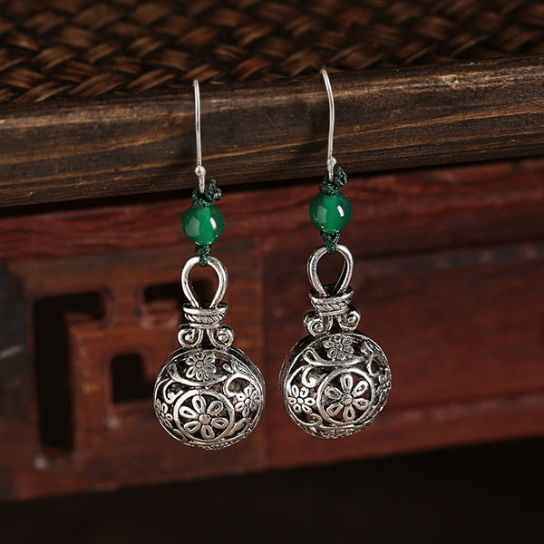 Ethnic Style Earrings Vintage Earrings Sterling Silver Tibetan Jewelry