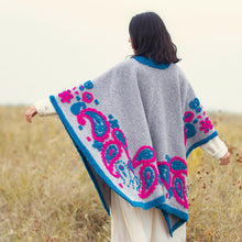 Load image into Gallery viewer, Ethnic style wool shawl, women&#39;s autumn and winter cape blanket, oversized scarf, thickened warmth, shawl split shawl
